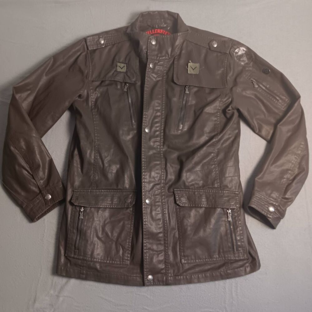 Vintage Wellensteyn mens large montgomery jacket brown wax Waterproof -GOOD